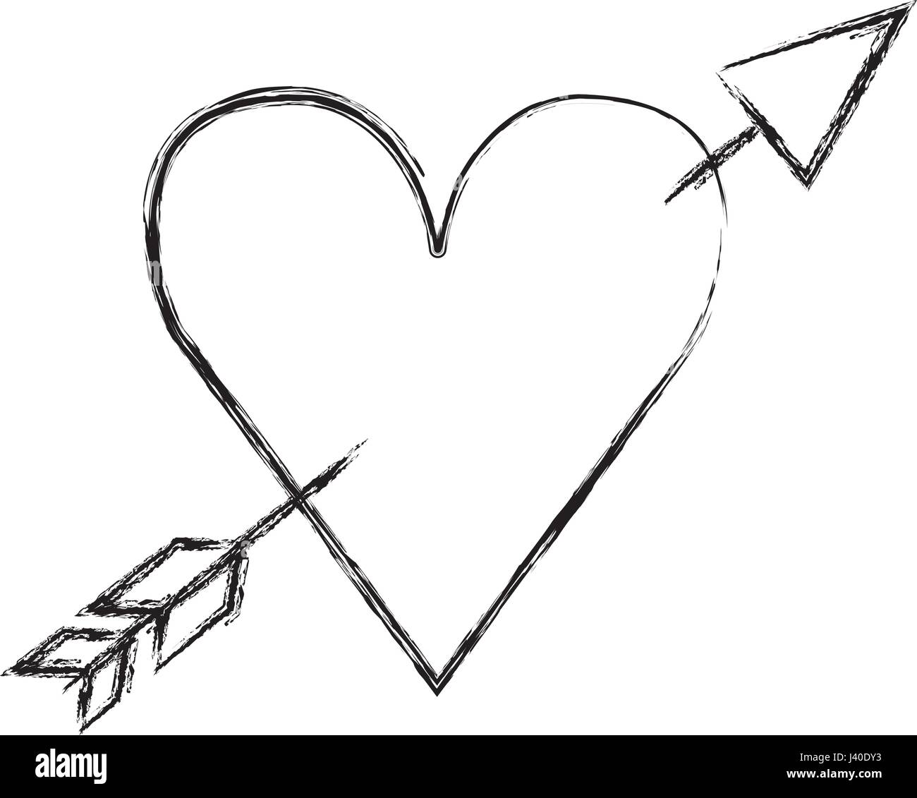 heart love with arrow romantic icon Stock Vector Image & Art - Alamy