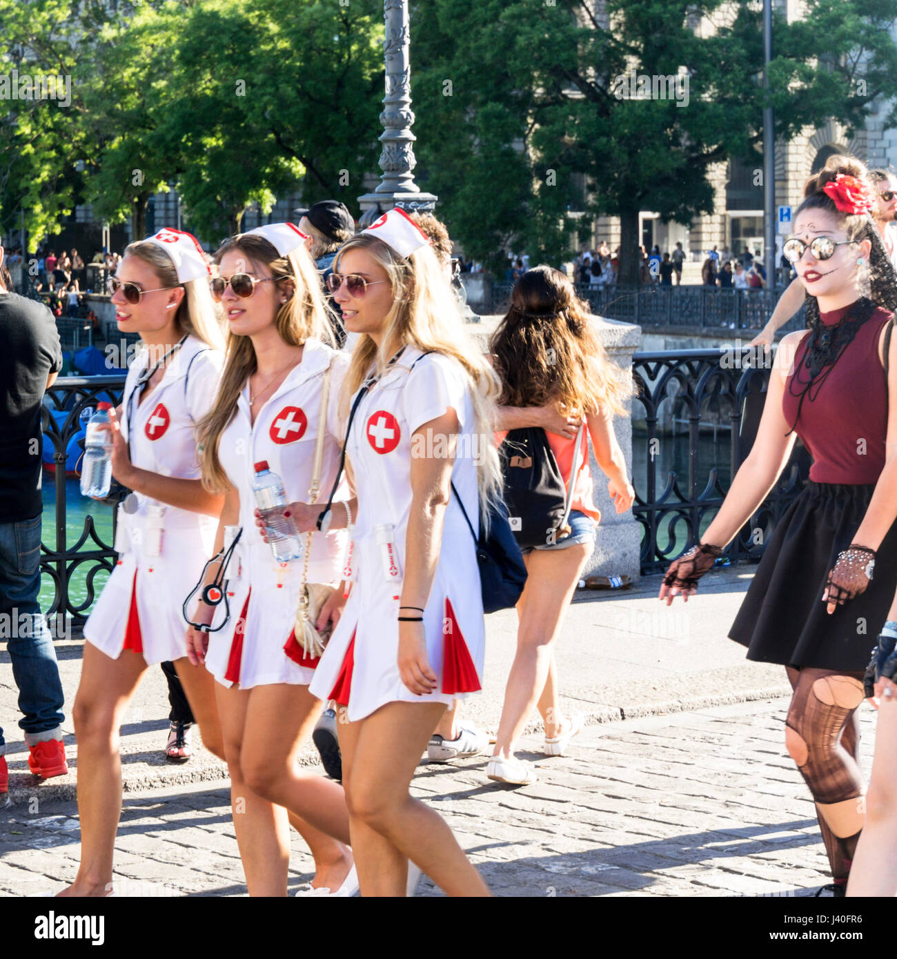 Party people, street parade, Zurich , Switzerland Stock Photo - Alamy