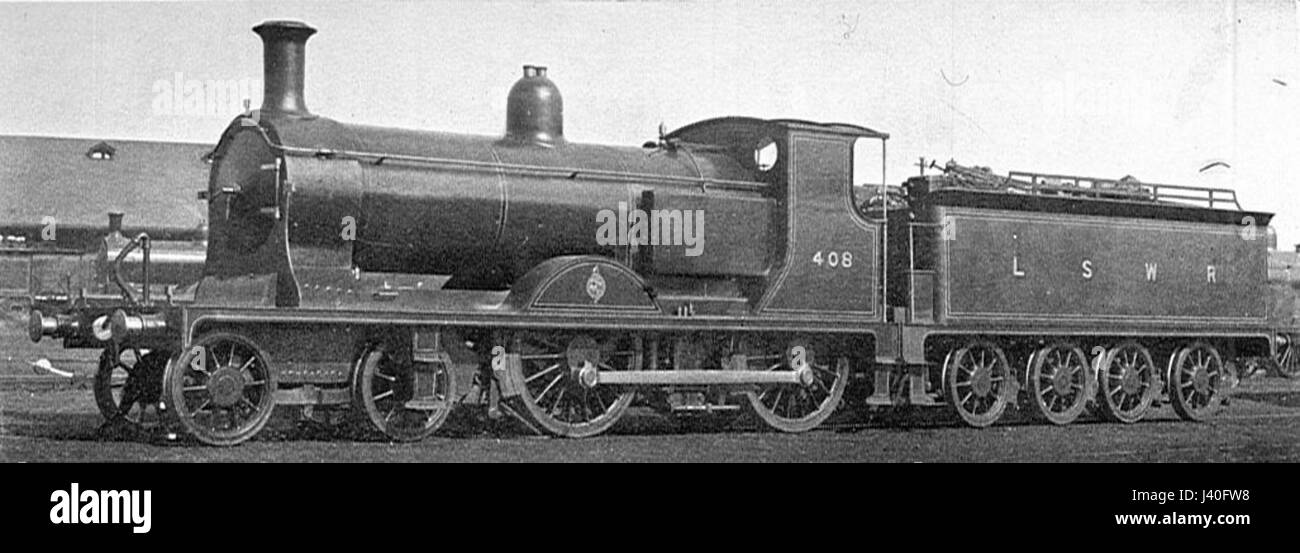 LSWR watertube firebox locomotive 408 (Howden, Boys' Book of Locomotives, 1907) Stock Photo