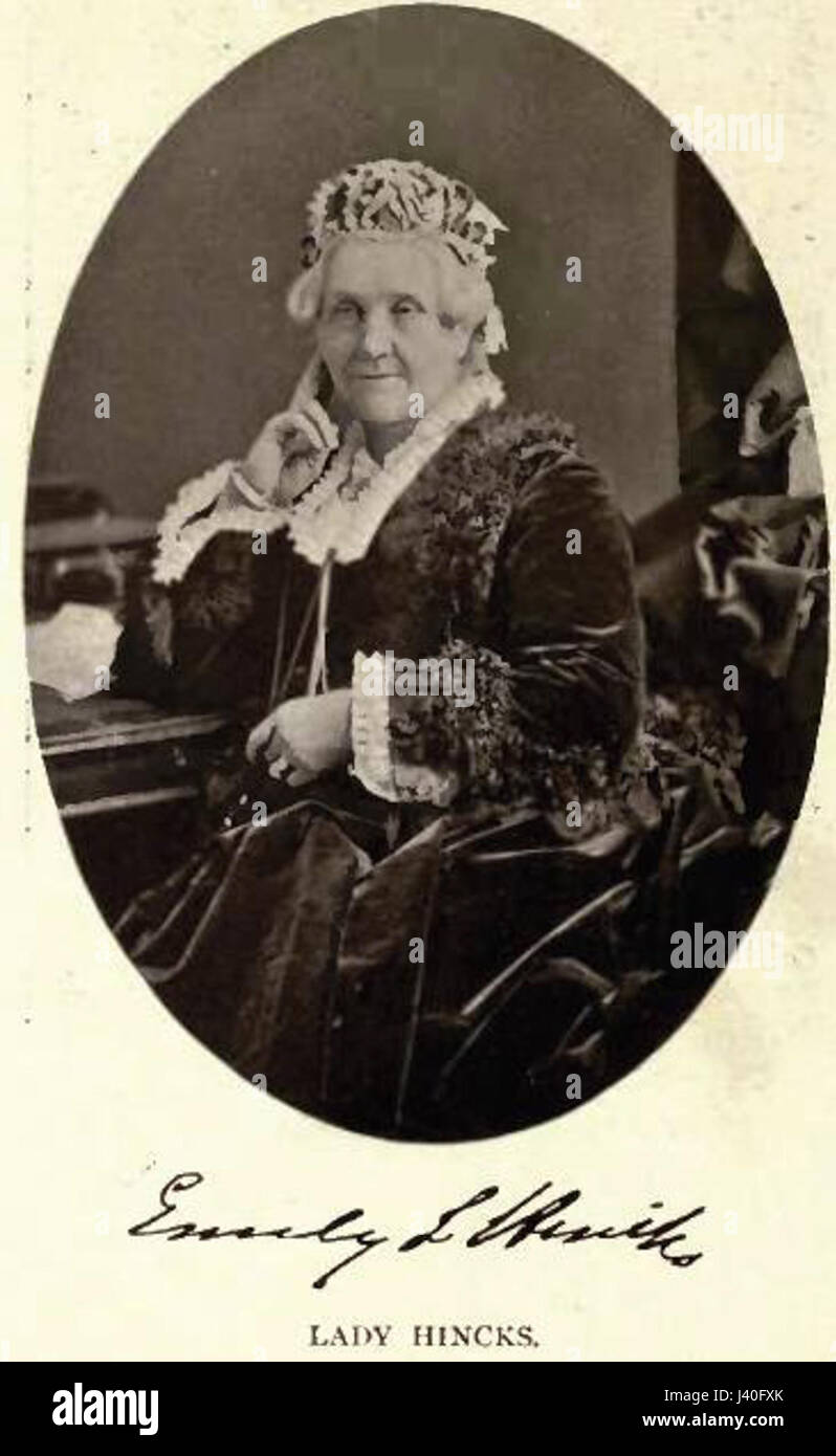 Lady Emily Hincks by William Notman Stock Photo