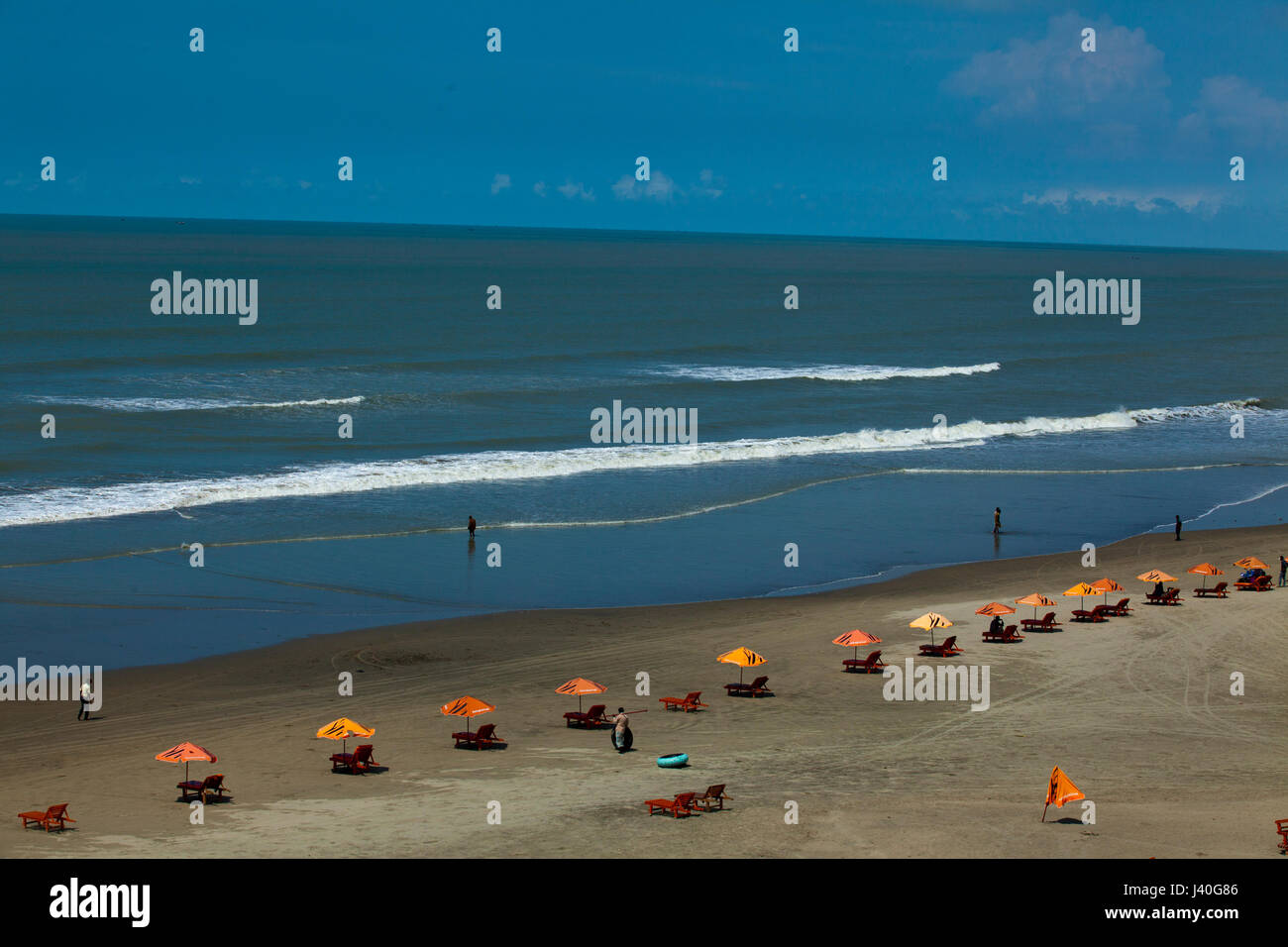 The Cox’s Bazar sea beach, the longest unbroken sea beach in the world. Cox’s Bazar, Bangladesh. Stock Photo