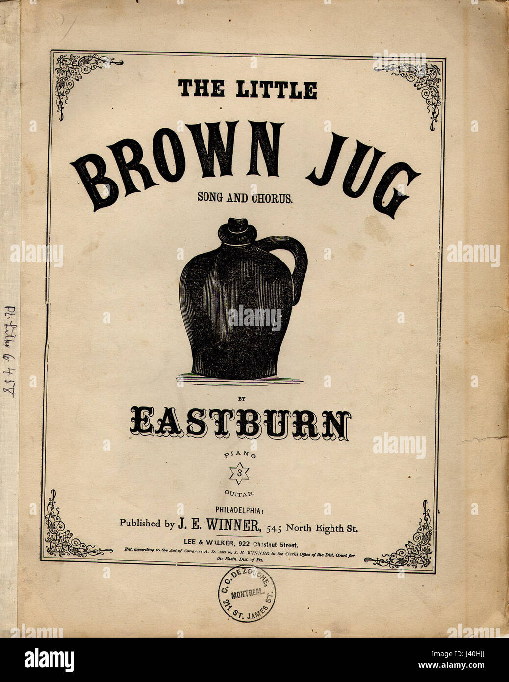 The cover of the 1869 edition of 'Little Brown Jug' features classic ...