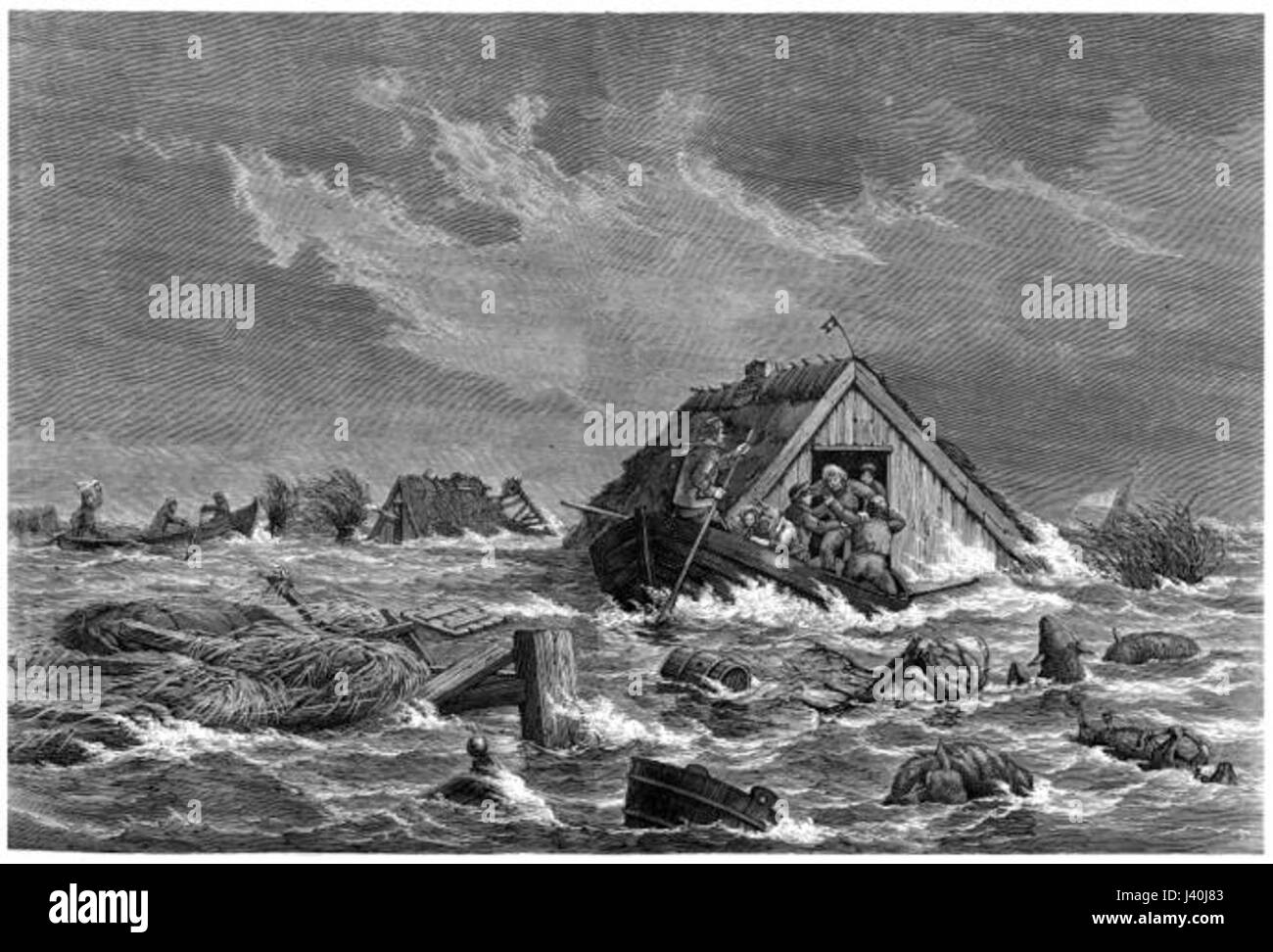 Lolland   1872 storm surge Stock Photo