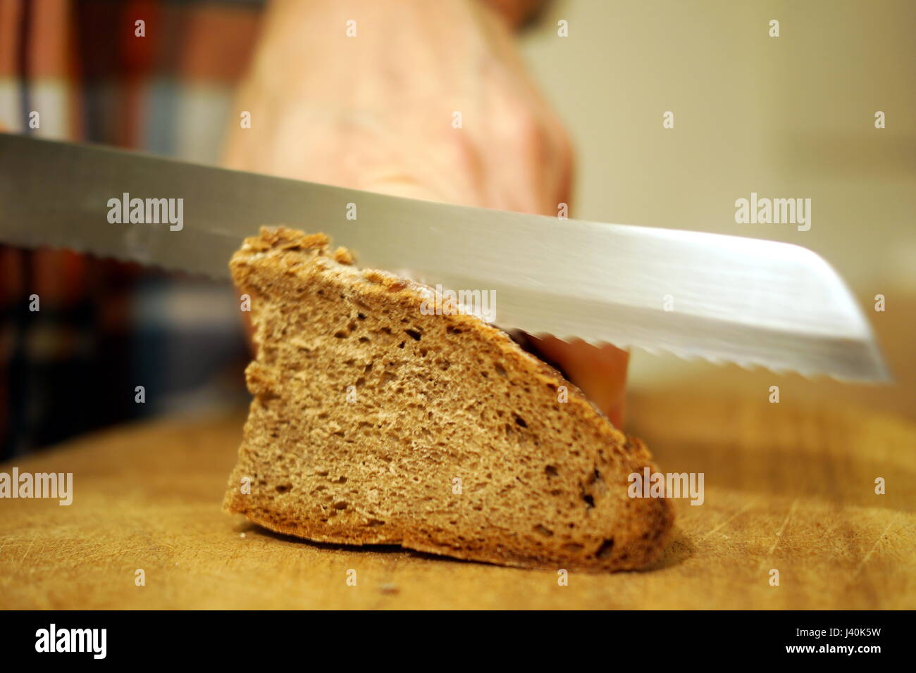 Close up of bread with knife hires stock photography and images Alamy
