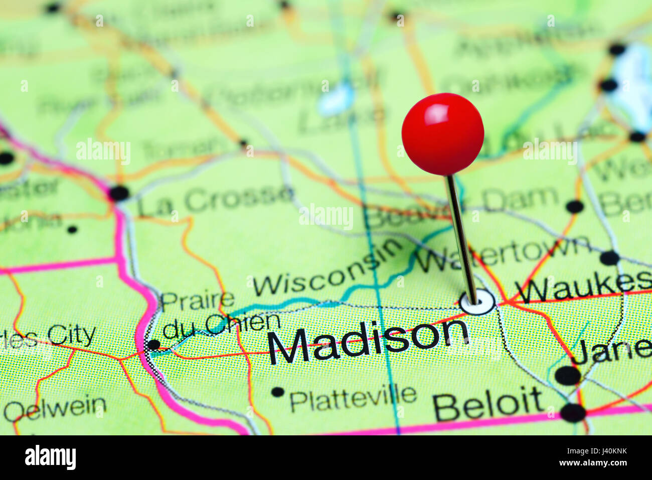 Close Up Map Madison Wisconsin Stock Photos Close Up Map Madison