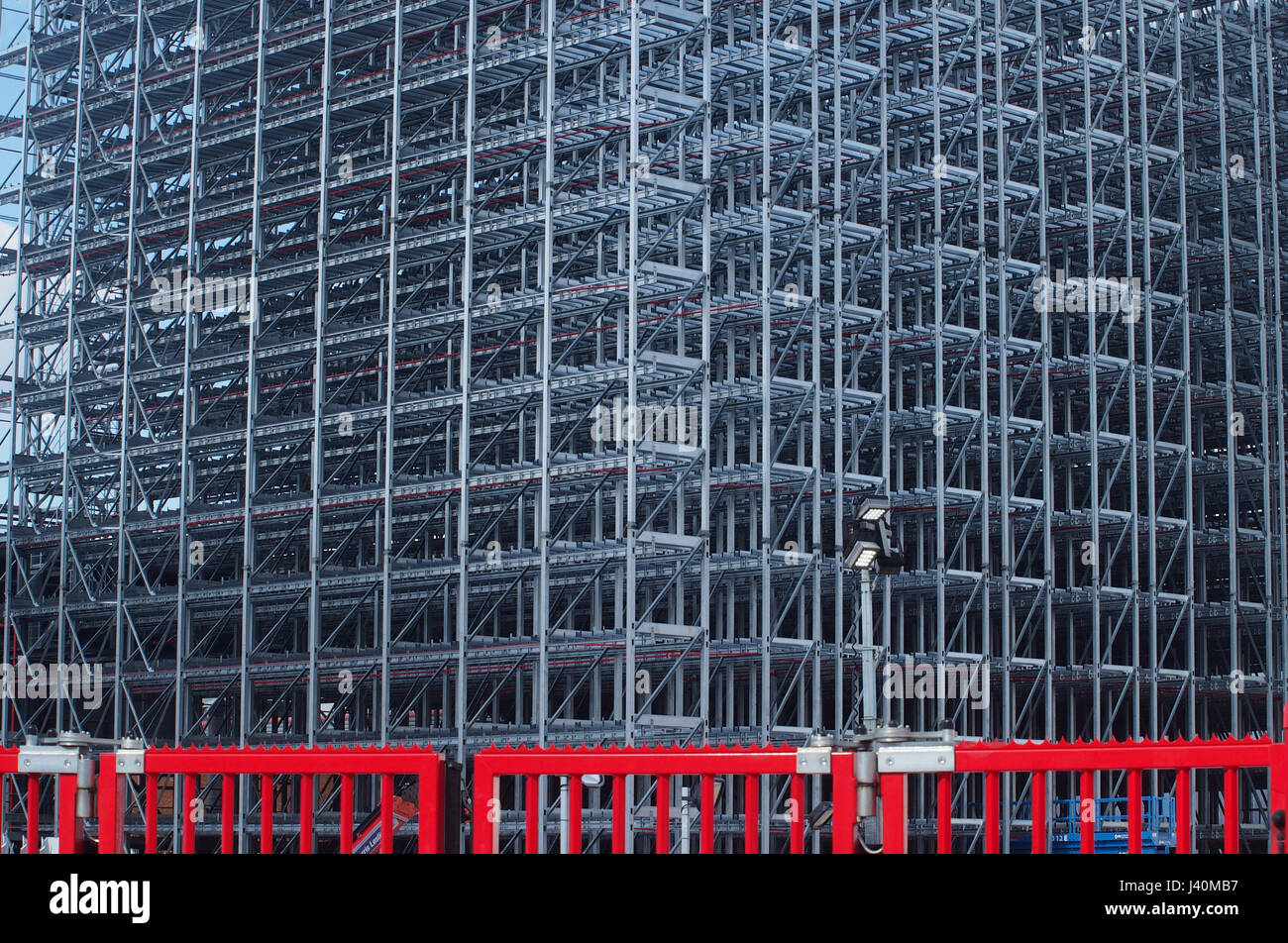 Large scale scaffolding on construction site Stock Photo Alamy
