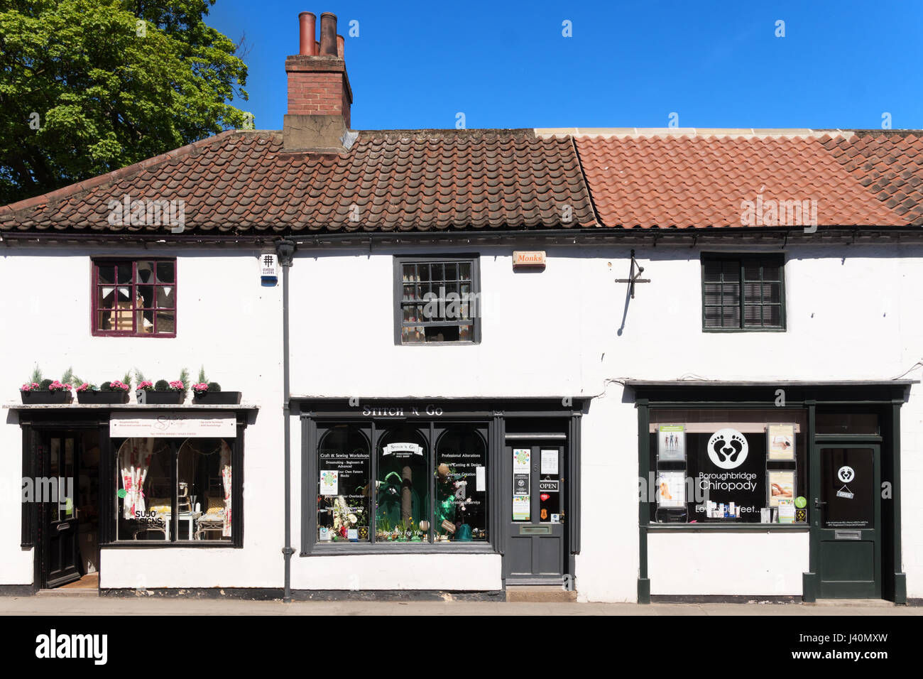 Row of shops in Fishergate, Boroughbridge, North Yorkshire, England, UK Stock Photo Alamy