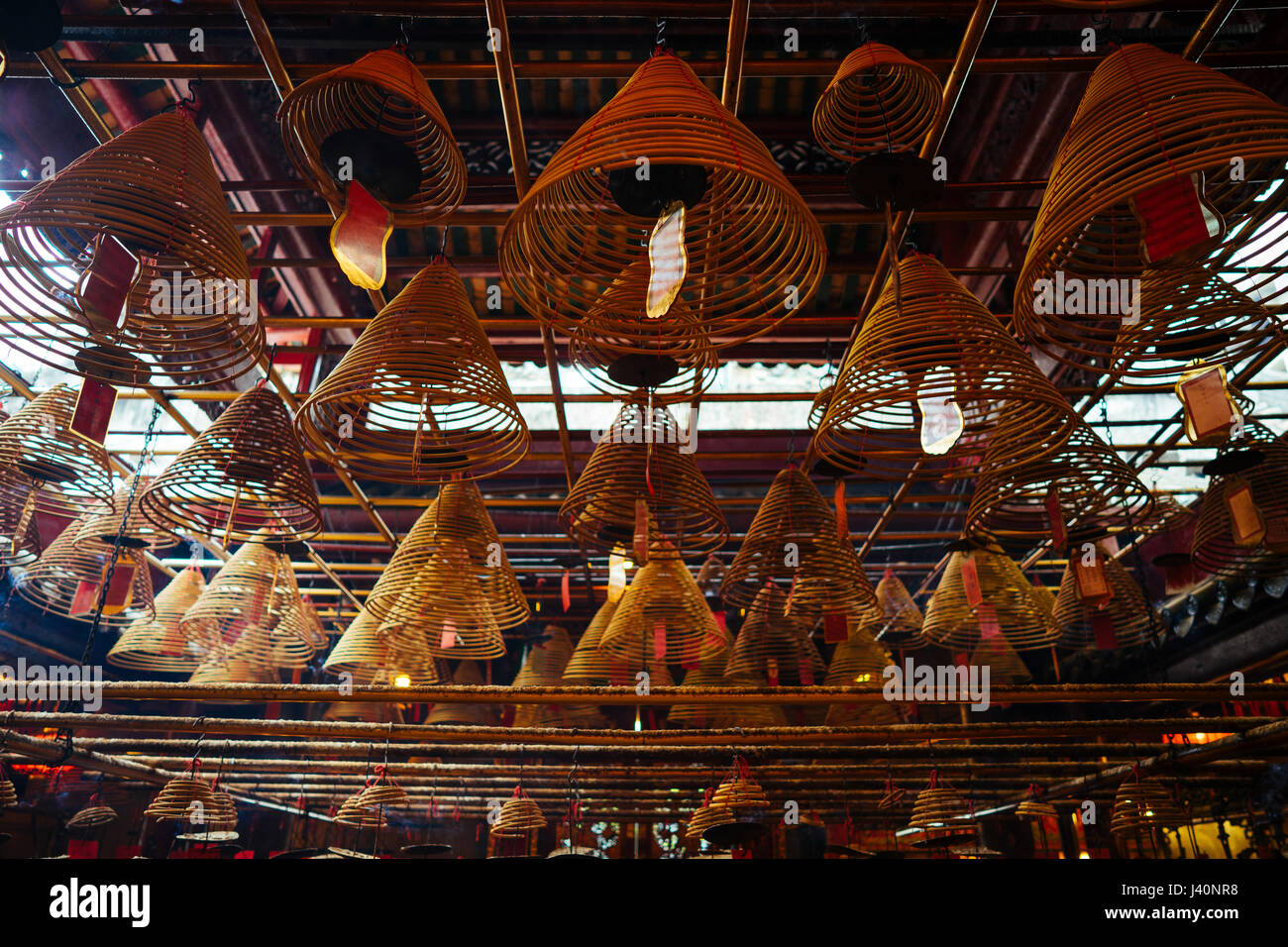 Hanging coil incenses Stock Photo