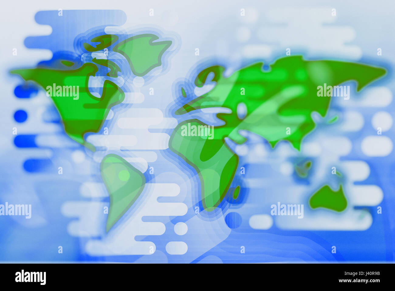 World map cartoon textured flat illustration Stock Photo