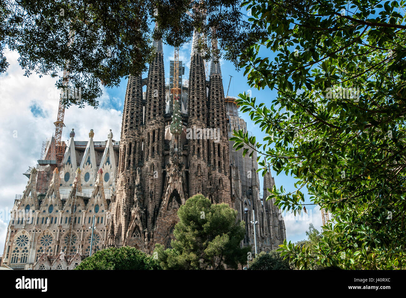 Detail der Kirche La Sagrada Familia von Architekt Antoni Gaudi. Stock Photo