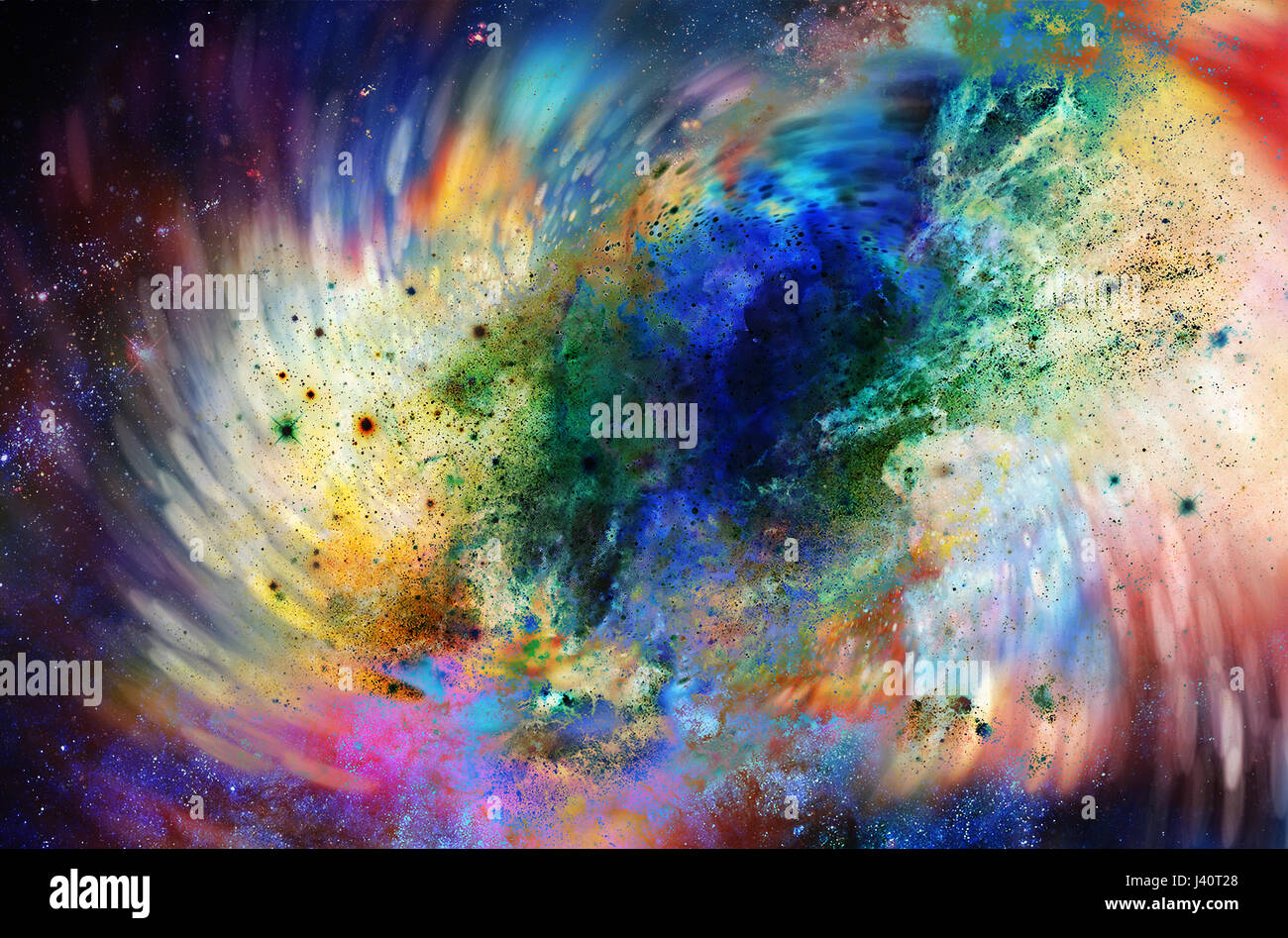 abstract background with cosmic energy swirling effect, colorful dynamic movement Stock Photo