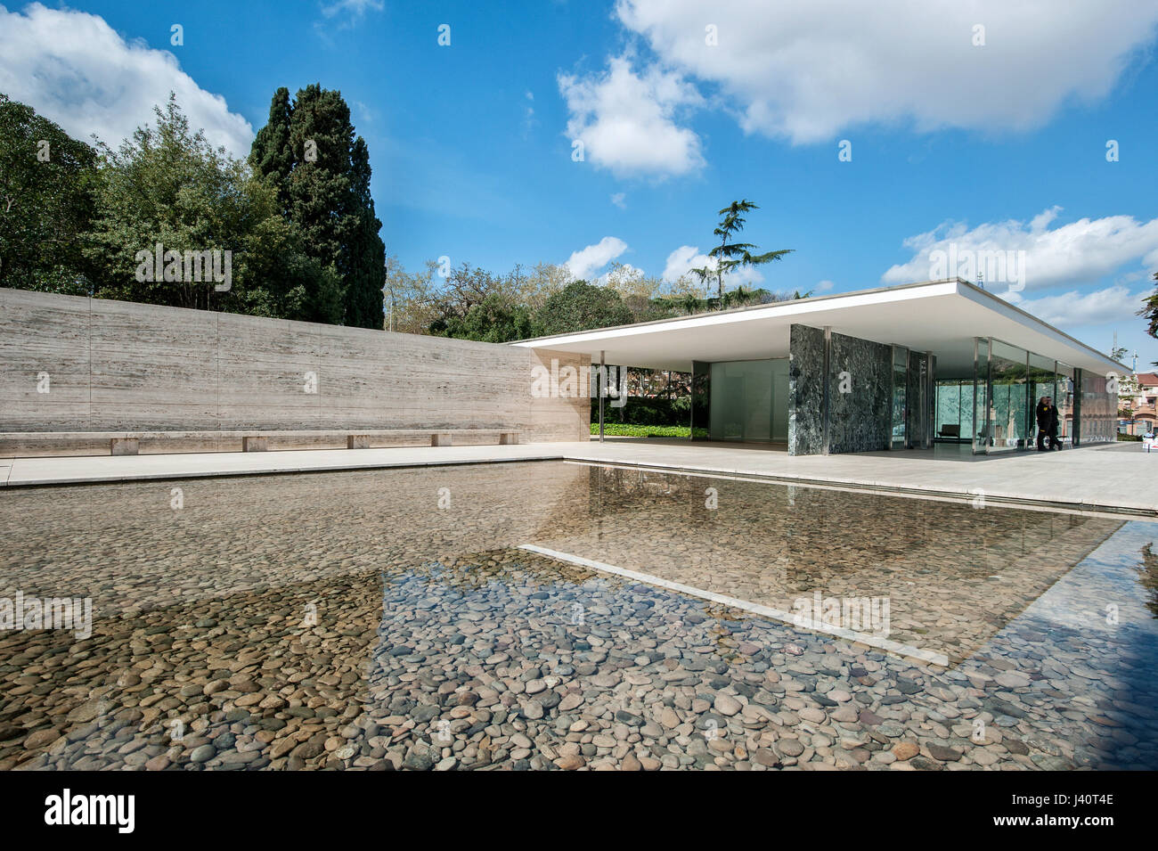 Pavillion Mies van der Rohe by the German architect Ludwig Mies van der Rohe in the Bauhaus