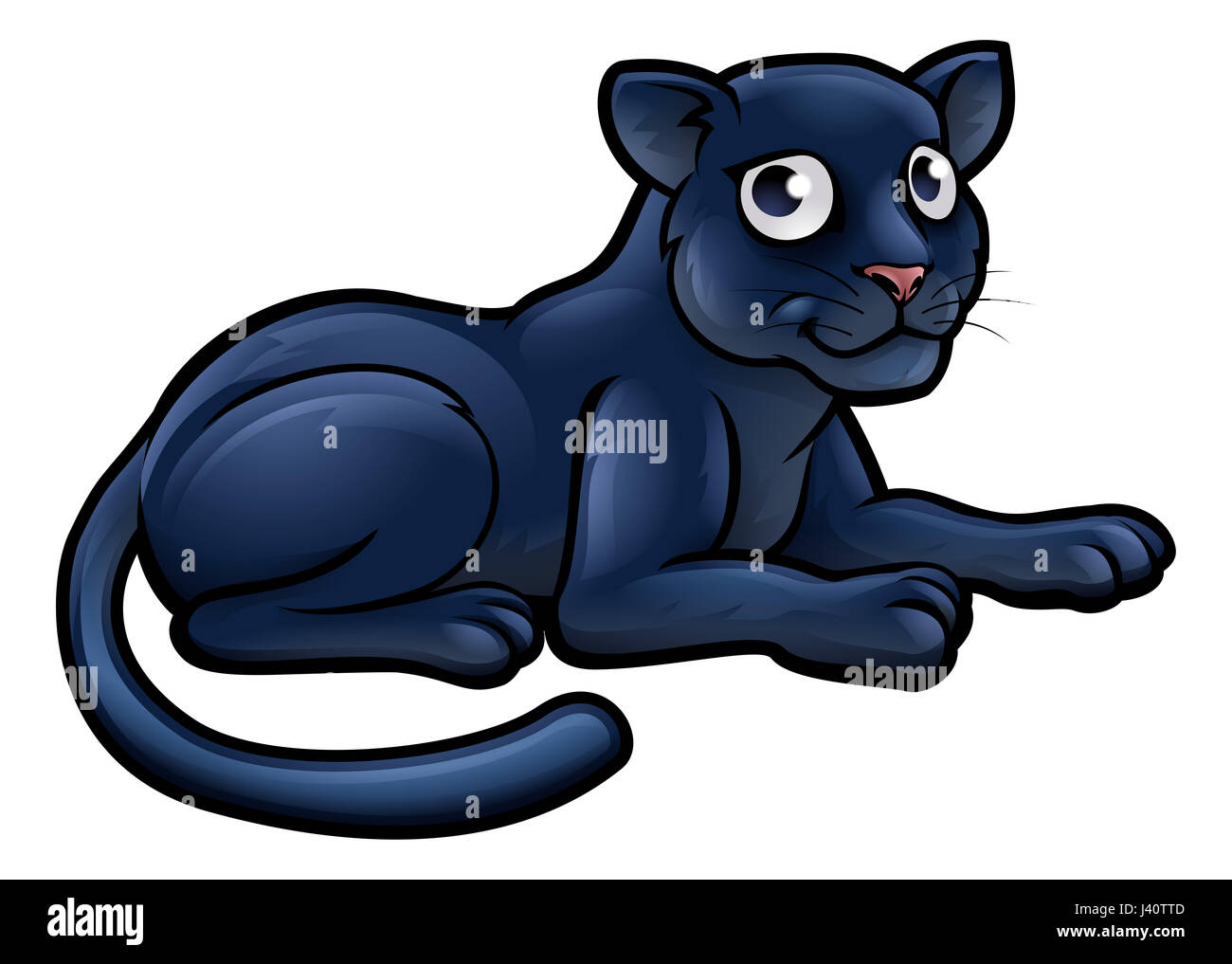 A black panther animal cartoon character Stock Photo - Alamy