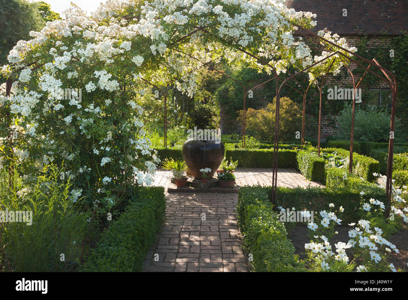 White Garden, Sissinghurst Castle Gardens, Kent, Great Britain Stock