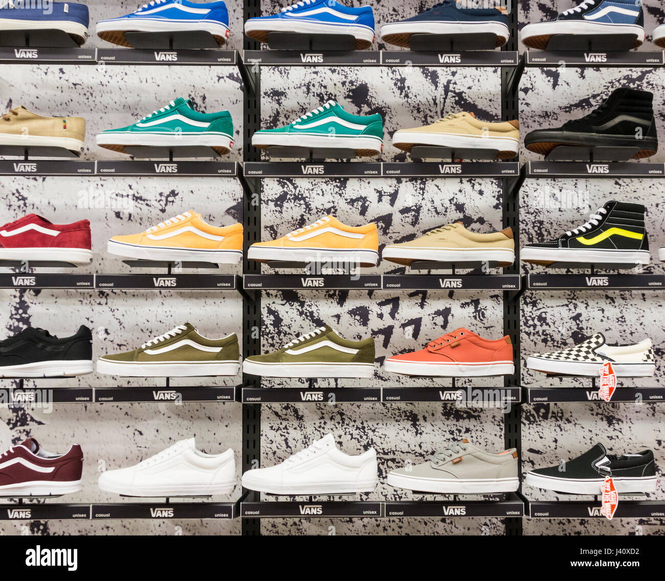 Vans trainers display in department store Stock Photo - Alamy