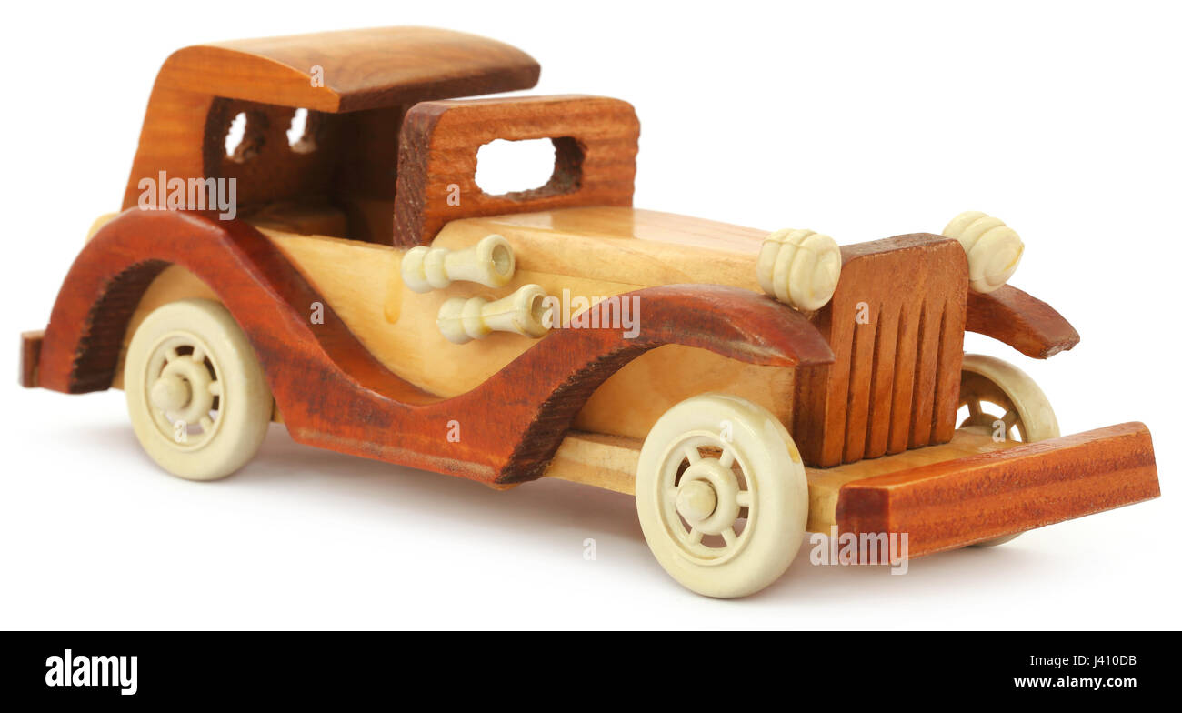 Old model car toy over white background Stock Photo