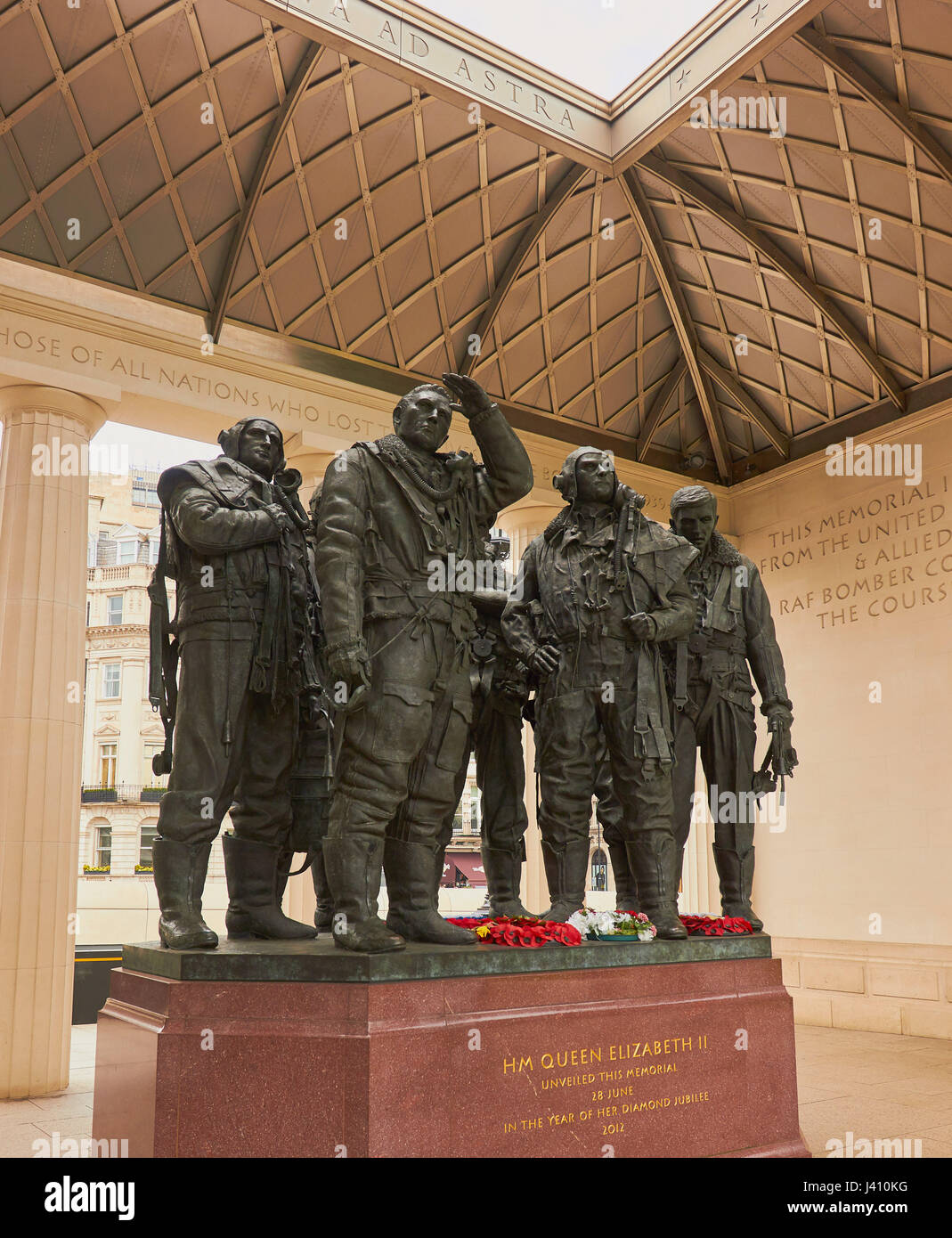 RAF Bomber Command Memorial sculpture by Philip Jackson, Piccadilly, London, England Stock Photo