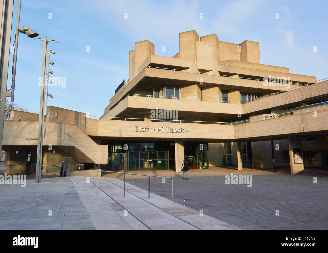 Grade II listed National Theatre by Denys Lasdun (1976), South Bank, London, England Stock Photo