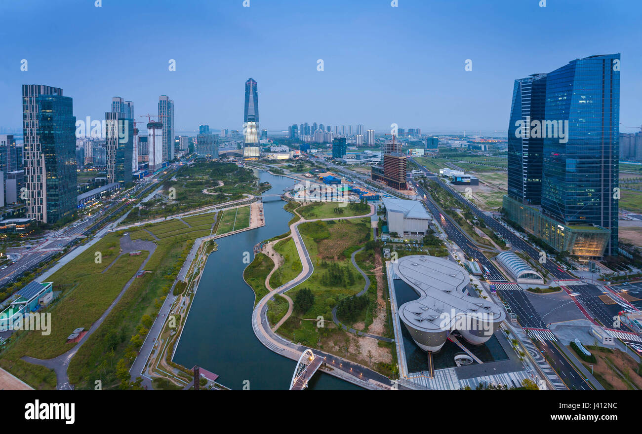 Songdo Central Park in Songdo District, Incheon South Korea Stock Photo
