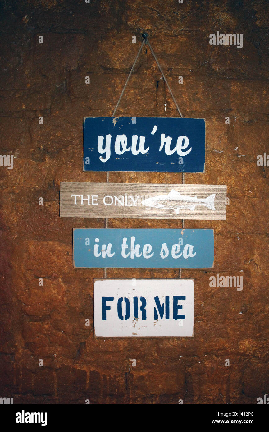 You are the only fish in the sea love quote Stock Photo