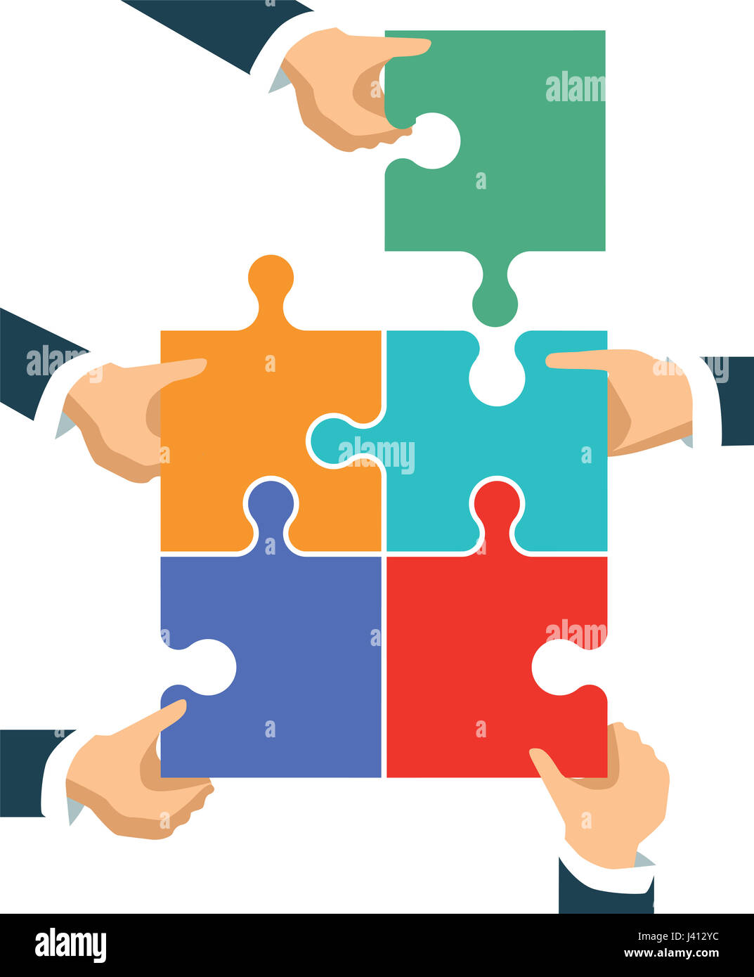 Connections and collaboration in group, illustration Stock Photo