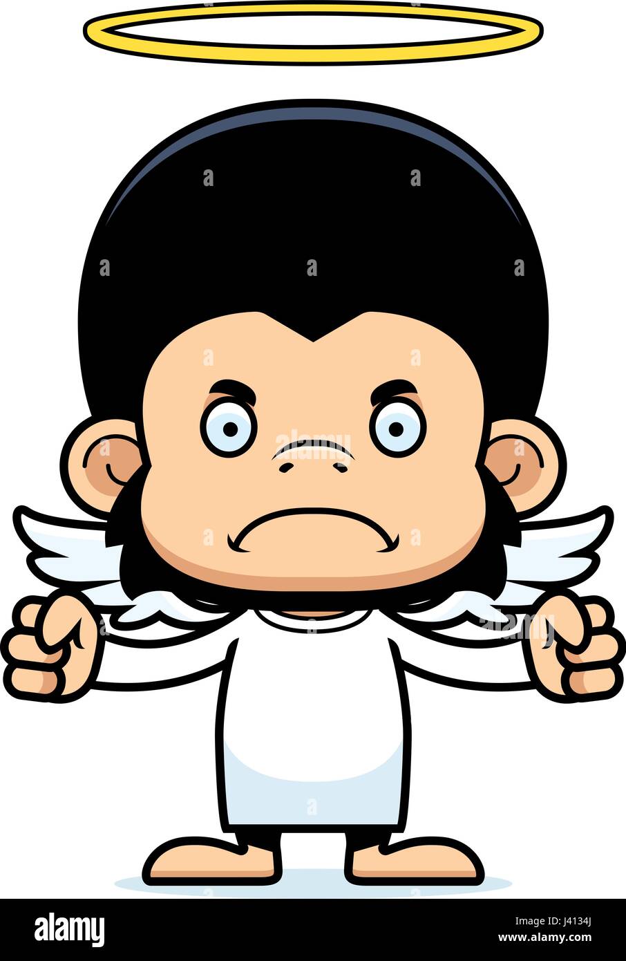 Chimp Angel A cartoon angel chimpanzee looking angry Stock Vector Image & Art - Alamy