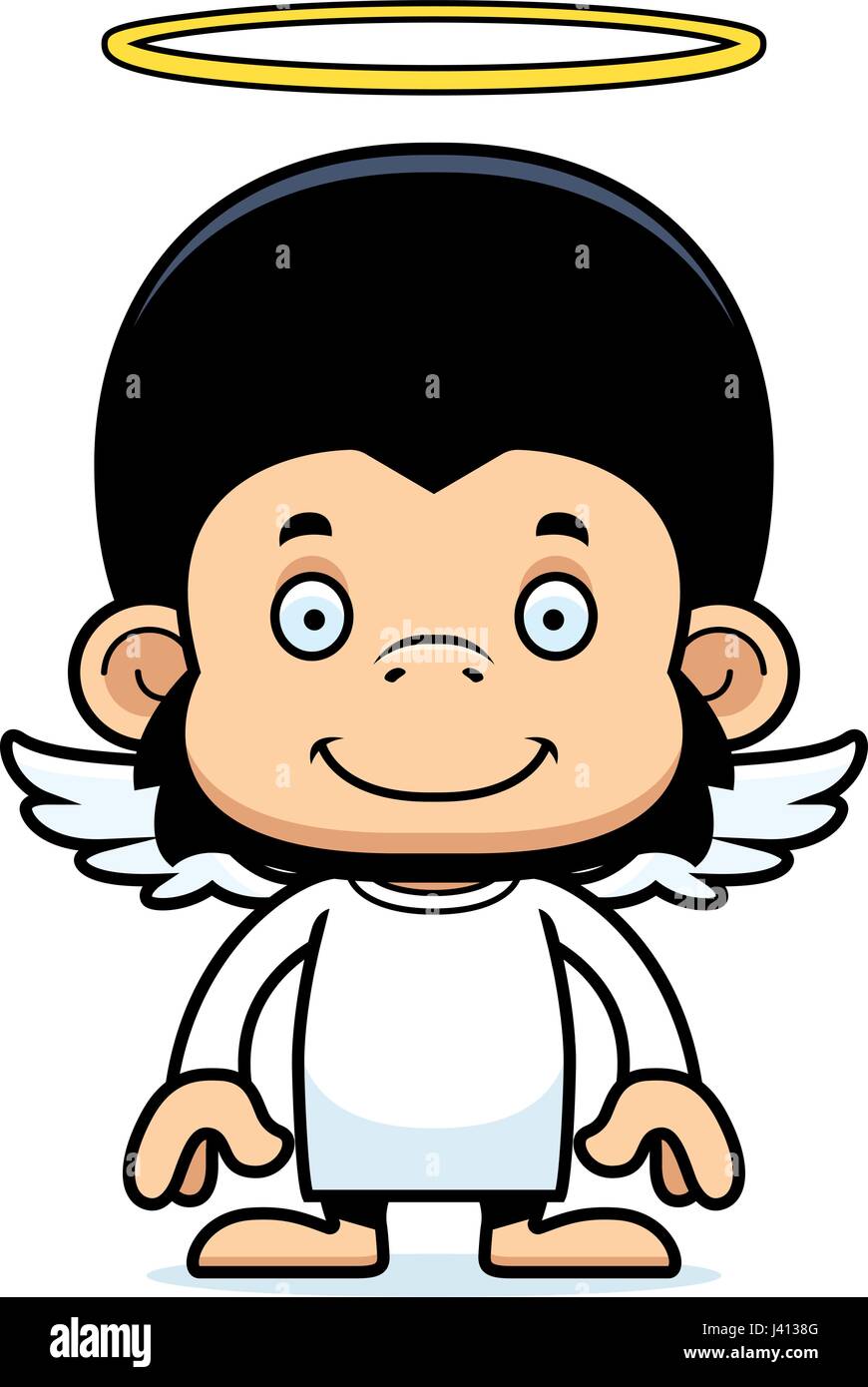 Chimp Angel A cartoon angel chimpanzee smiling Stock Vector Image & Art - Alamy
