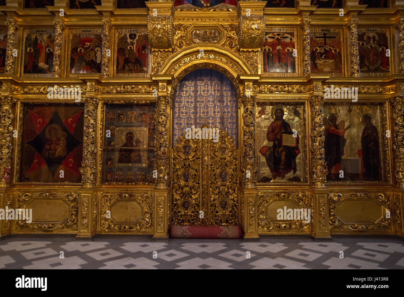 Iconostasis of Smolensk Cathedral at Novodevichy monastery in Moscow ...