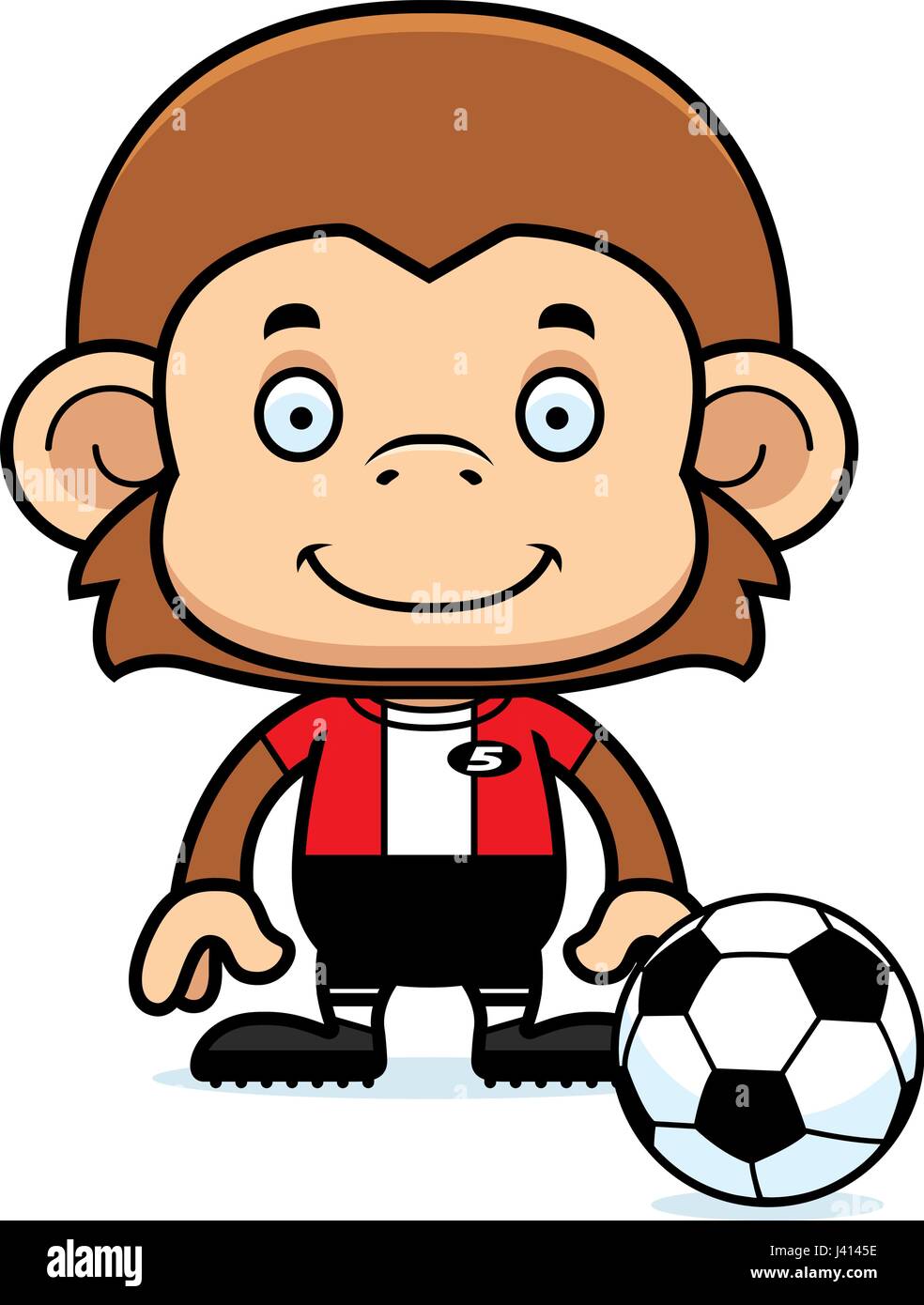 A cartoon soccer player monkey smiling Stock Vector Image & Art - Alamy