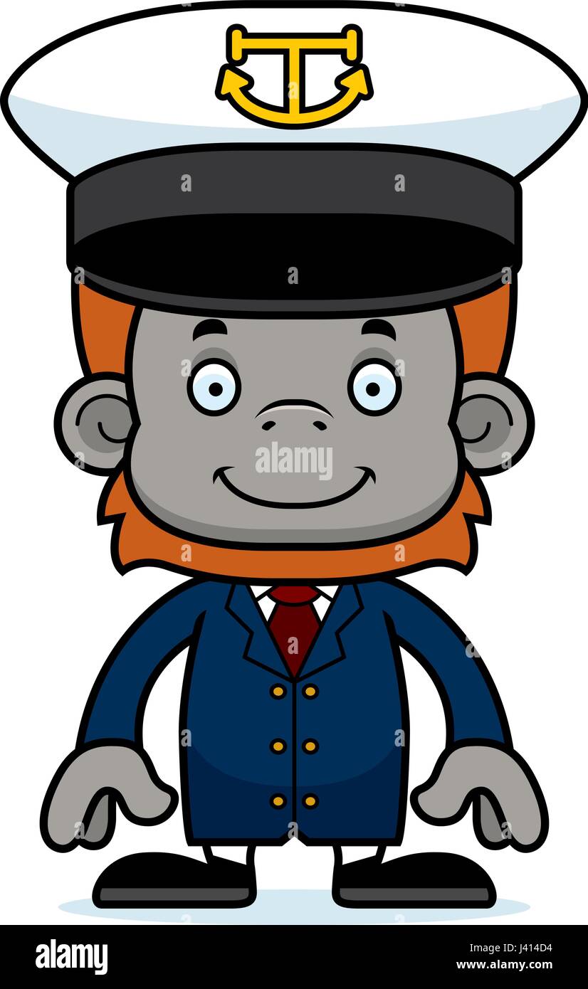 A cartoon boat captain orangutan smiling Stock Vector Image & Art - Alamy
