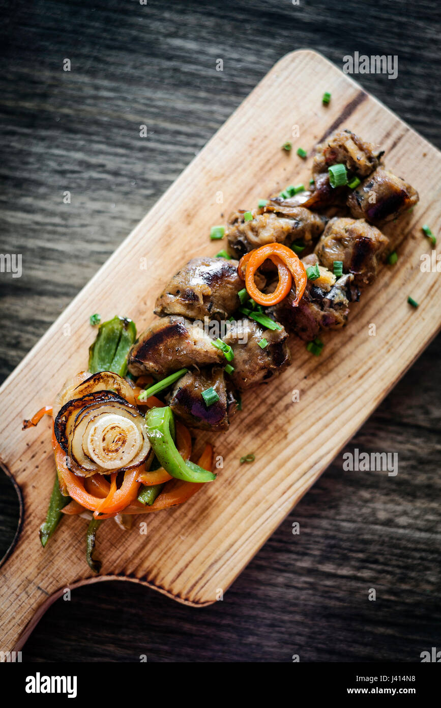 grilled fresh portuguese chourico chorizo sausage starter tapas snack