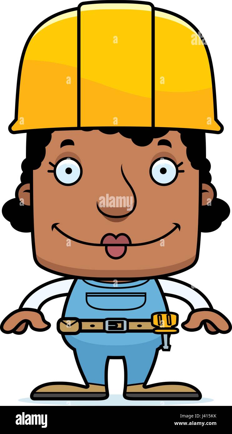 A cartoon construction worker woman smiling Stock Vector Image & Art ...