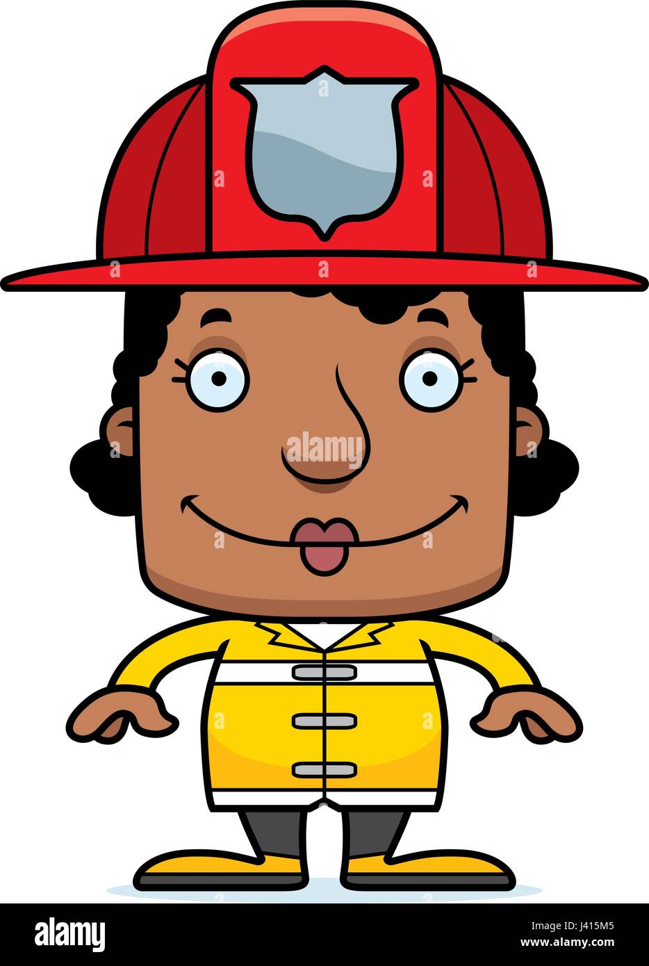A cartoon firefighter woman smiling Stock Vector Image & Art - Alamy