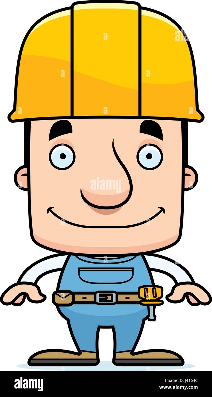 A cartoon construction worker man smiling Stock Vector Image & Art - Alamy