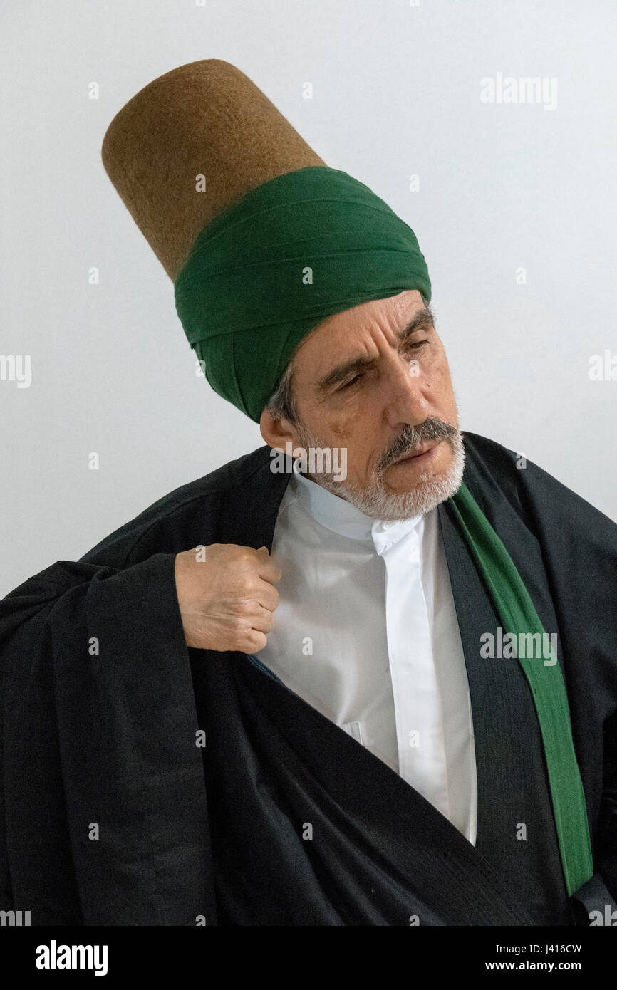 Yakup Koyuncu, known as Yakup Baba (an honorific name meaning father) owns a building in which dervishes belonging to the Helvati Sufi sect gather. Ev Stock Photo