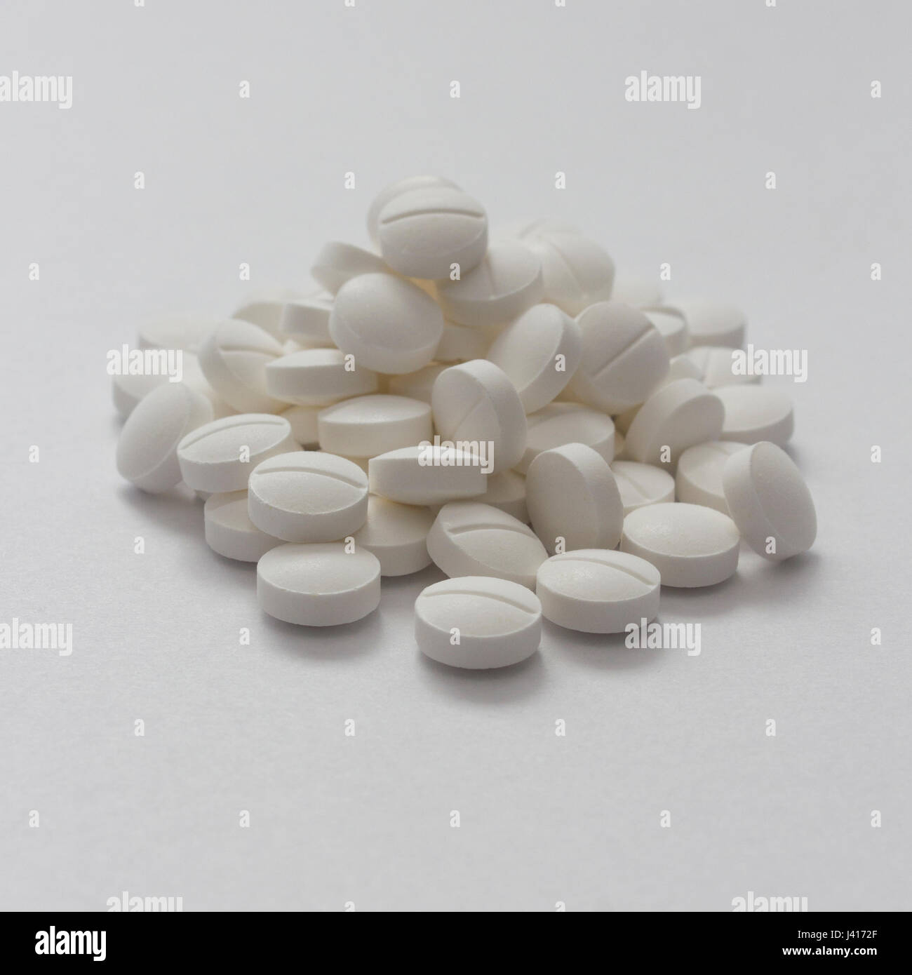 Close up of Melatonin tablets. Stock Photo