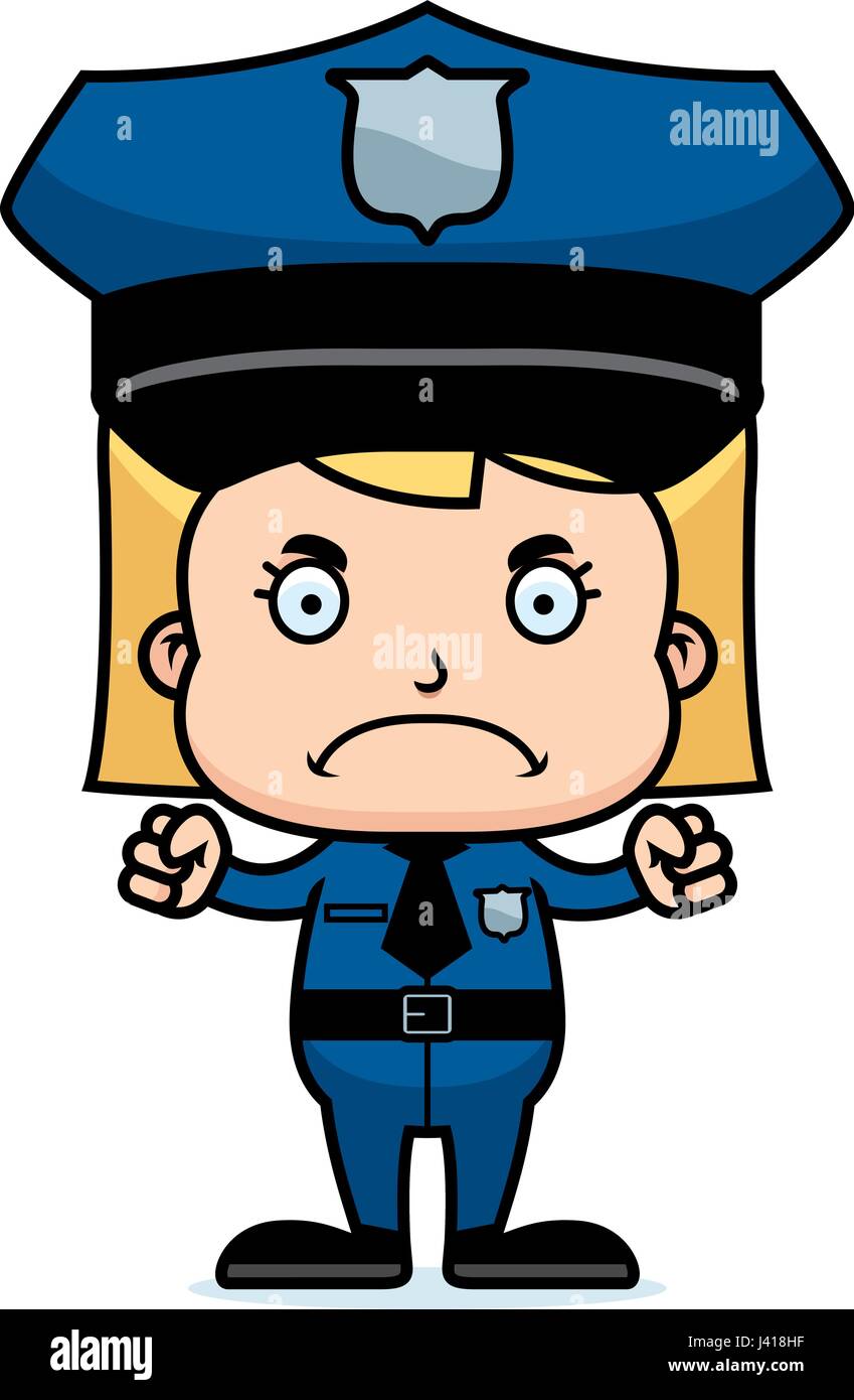 A cartoon police officer girl looking angry Stock Vector Image & Art - Alamy
