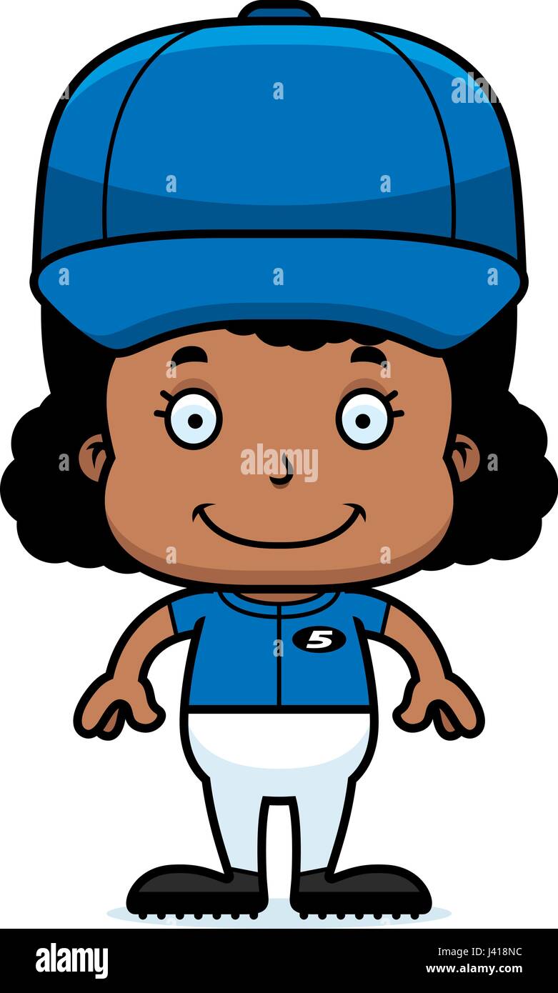 A cartoon baseball player girl smiling Stock Vector Image & Art Alamy