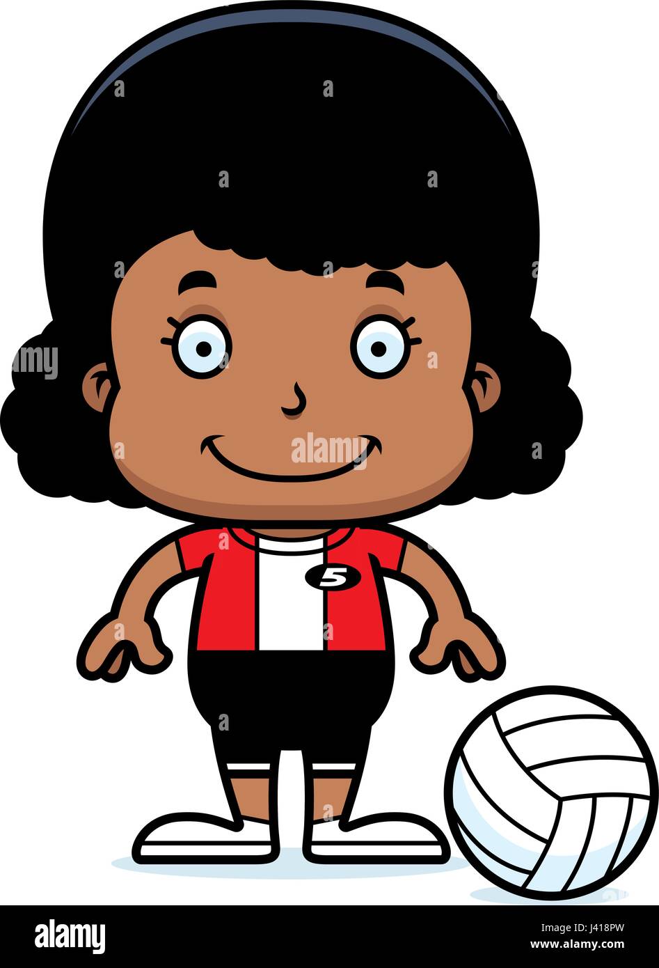 A cartoon volleyball player girl smiling Stock Vector Image & Art - Alamy