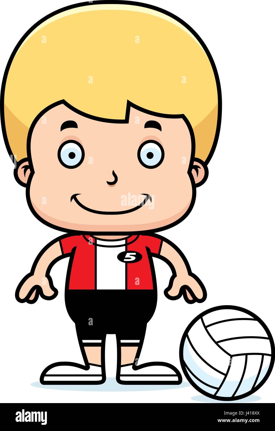 A cartoon volleyball player boy smiling Stock Vector Image & Art Alamy