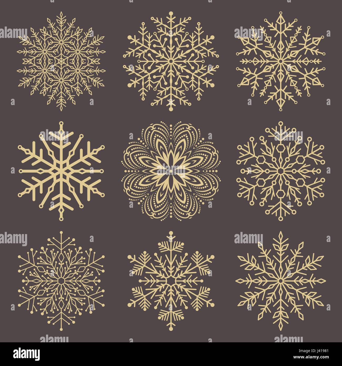 Set of Vector Snowflakes Stock Vector Image & Art - Alamy