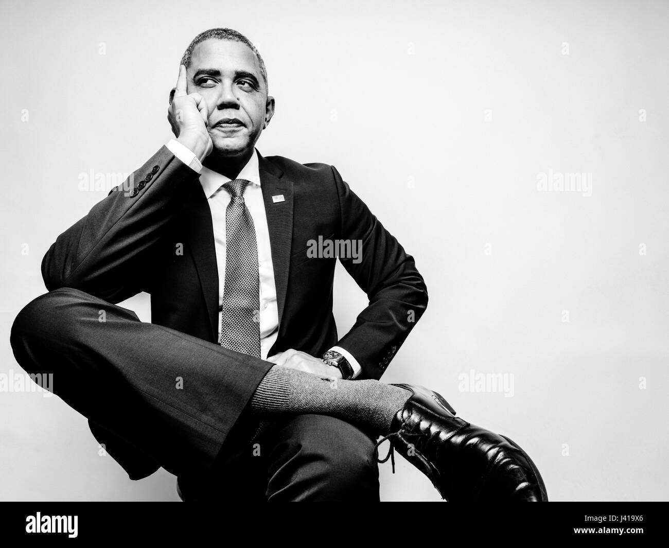 President obama lookalike reginald brown from the usa during his visit to hong kong