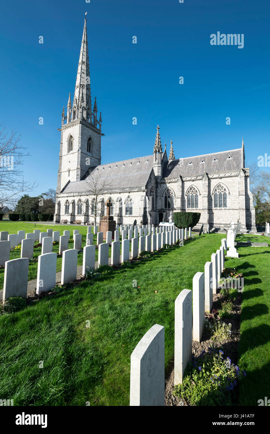 St Margaret's Church Bodelwyddan North Wales Canadian soldiers war graves Stock Photo