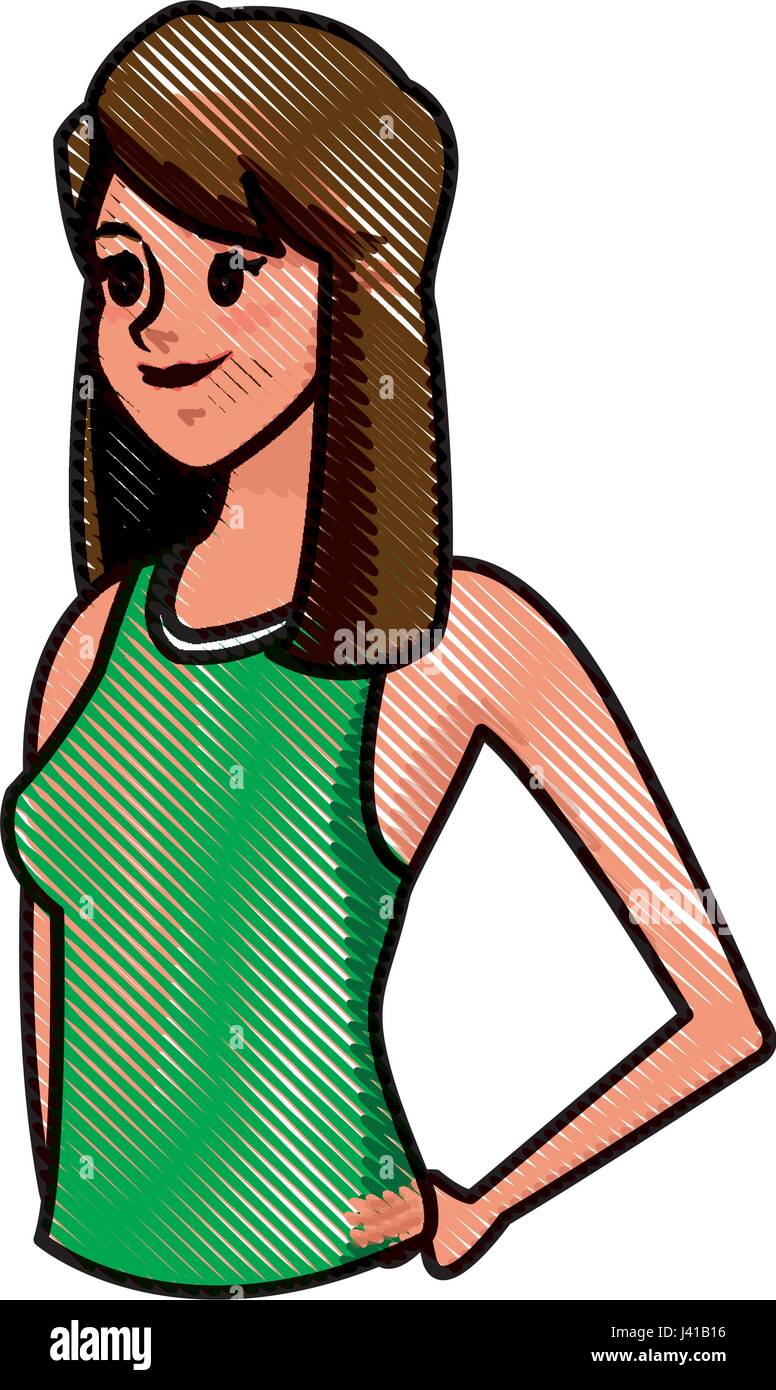 drawing sport girl fitness training image Stock Vector Image & Art - Alamy