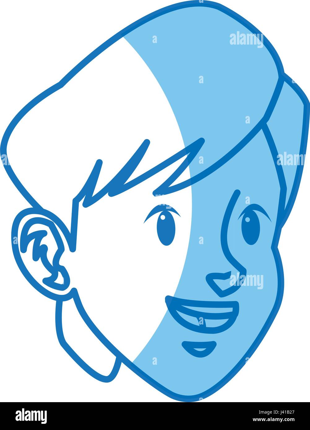 character head boy sport style image Stock Vector