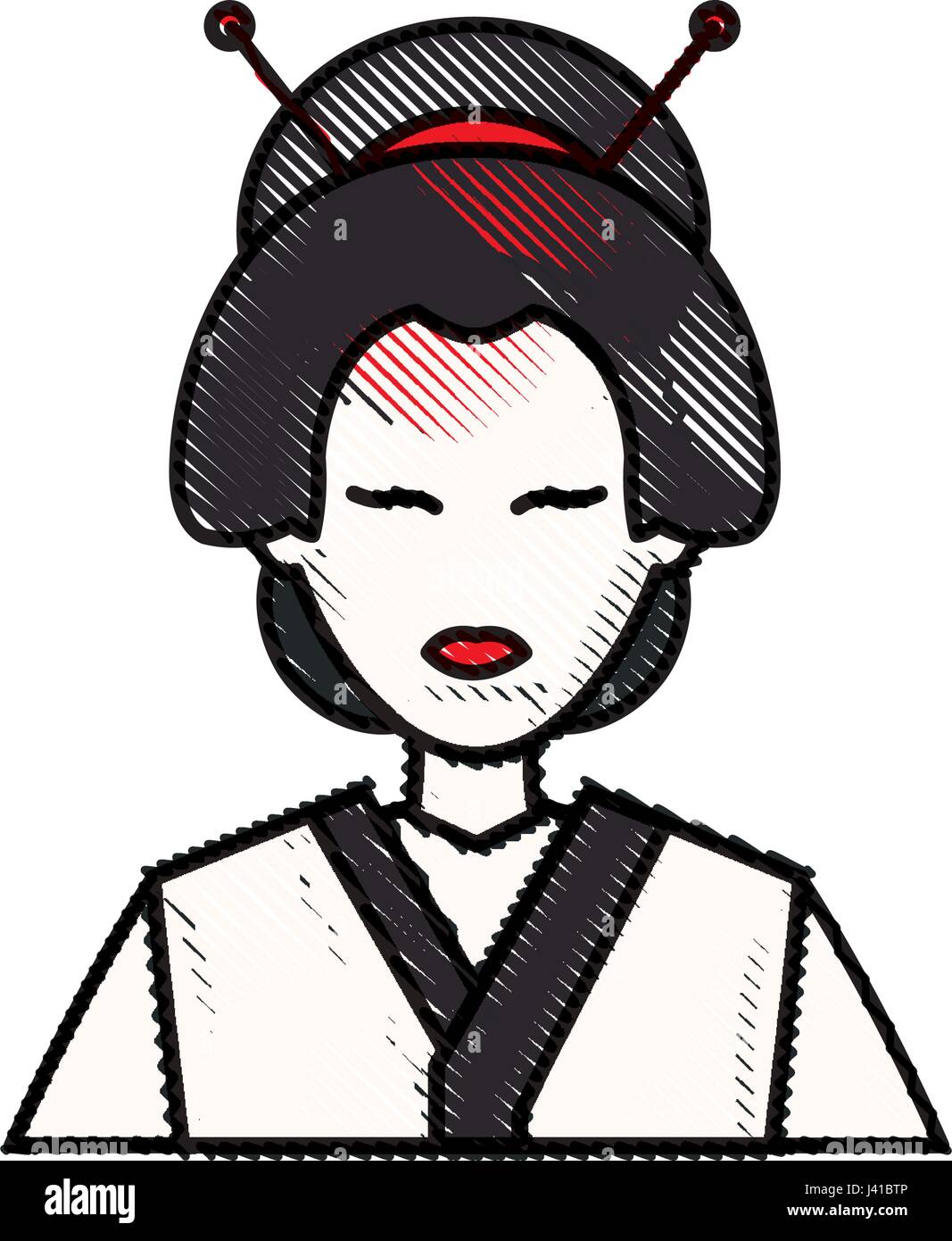 Japanese Lady Drawing