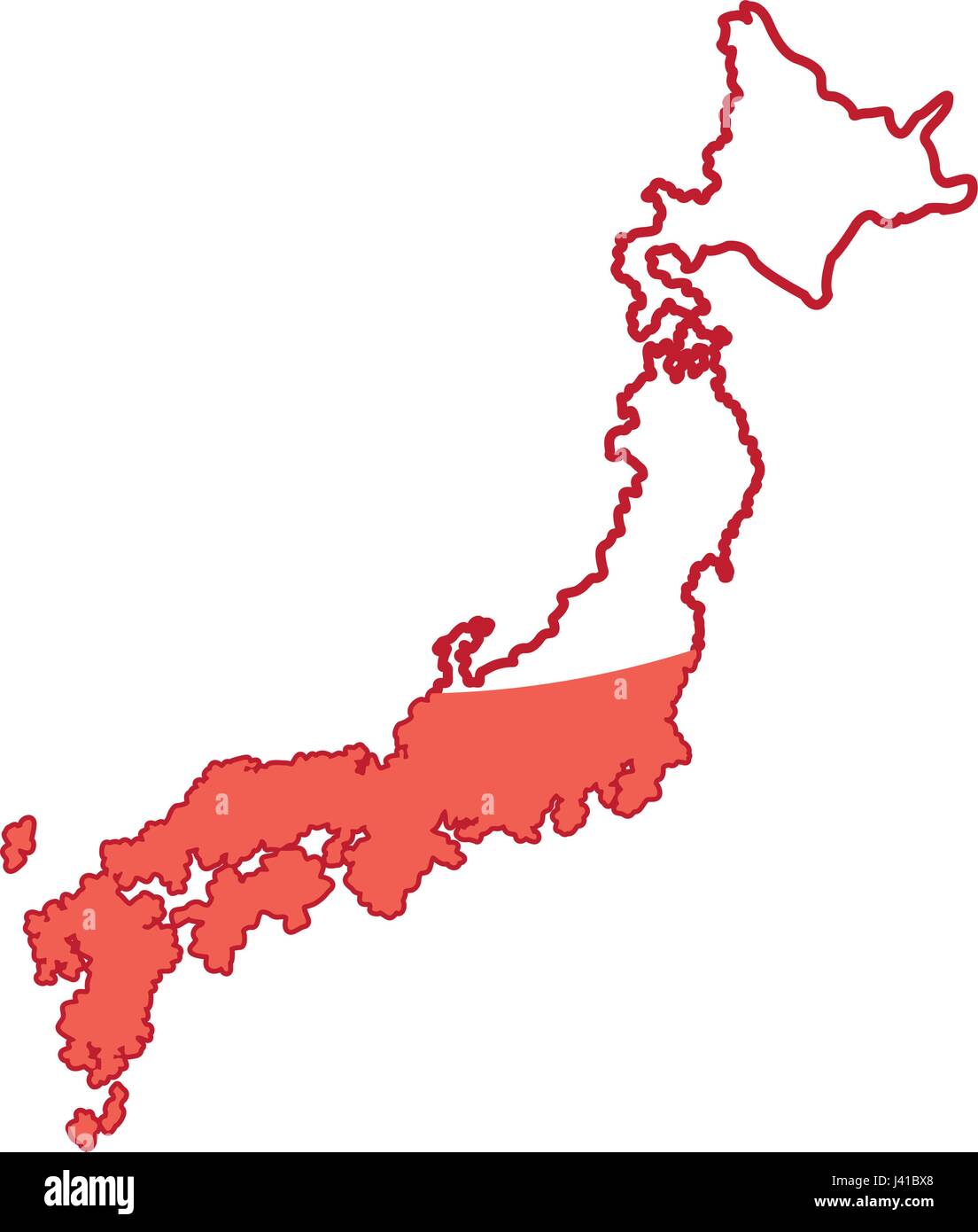 japanese map landmark country location Stock Vector