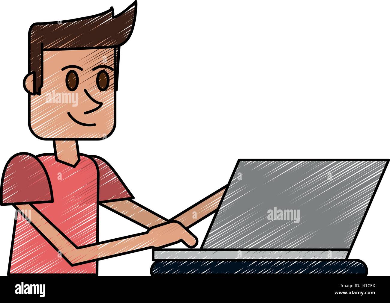 Color Image Cartoon Laptop Computer High Resolution Stock Photography