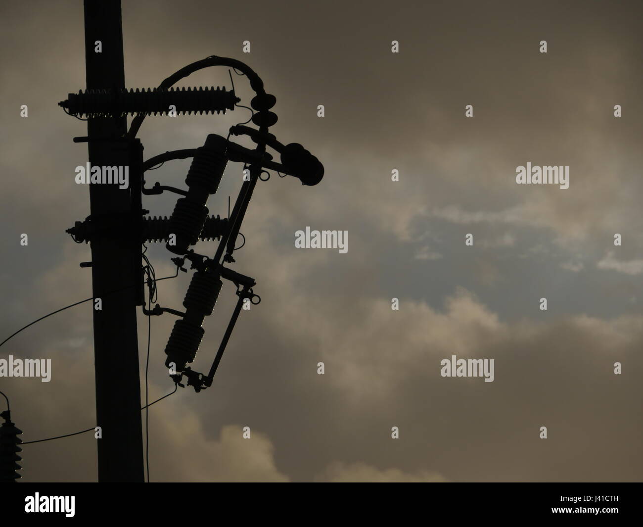 Electrical power grid in silhouette Stock Photo - Alamy