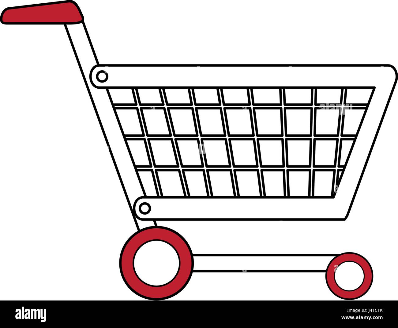 color silhouette cartoon shopping cart with wheels Stock Vector Image & Art  - Alamy